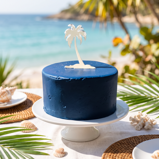 Tropical Palm Tree Cake Toppers for Beach Theme Party Decor