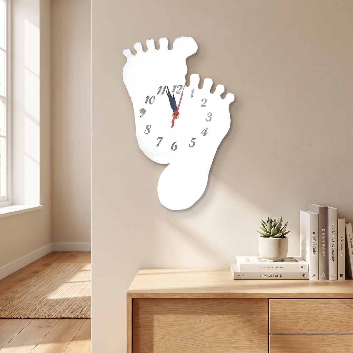 Paire d'horloges en forme de pieds - Plusieurs choix de couleurs
