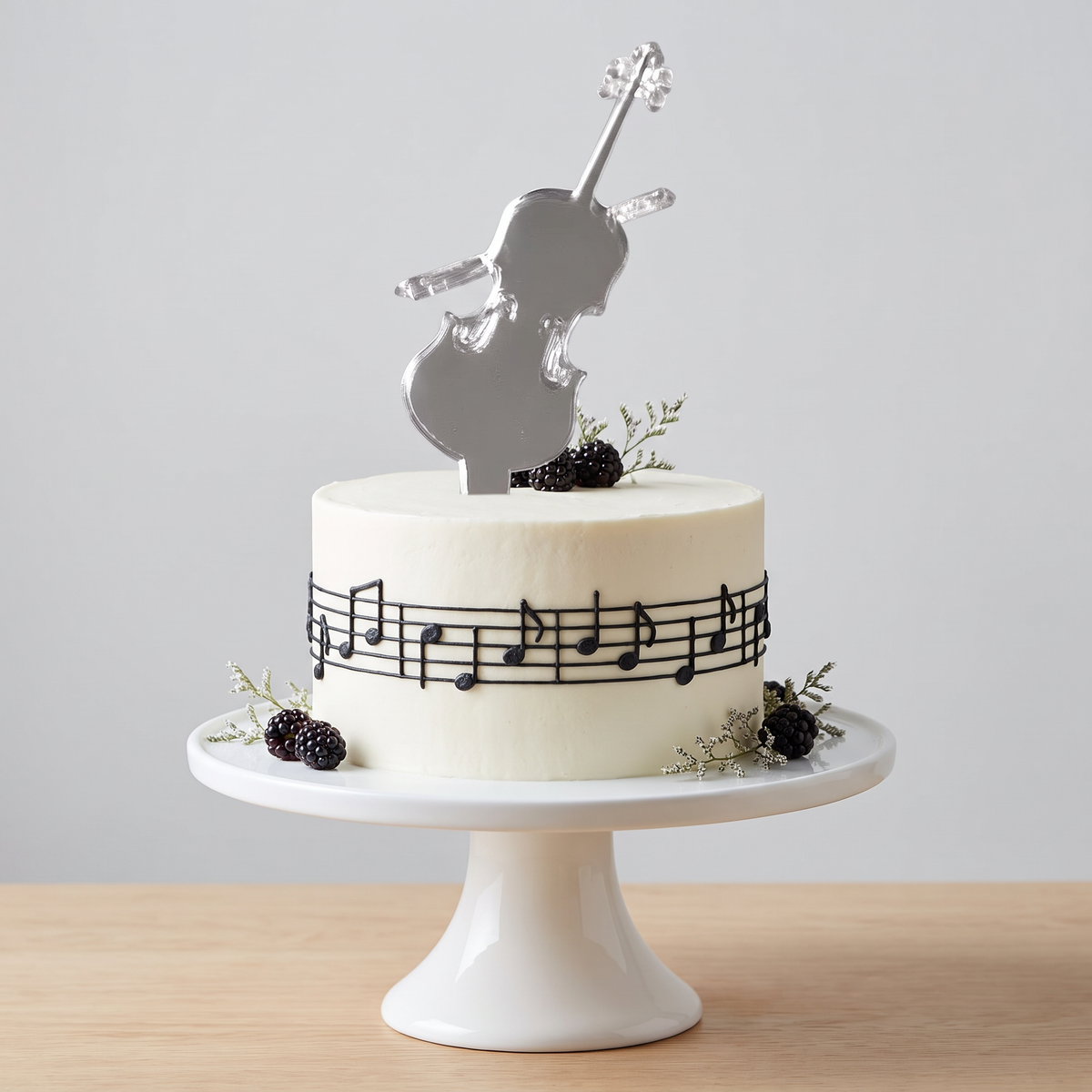 Custom Color Violin Cake Topper for Music Themed Parties