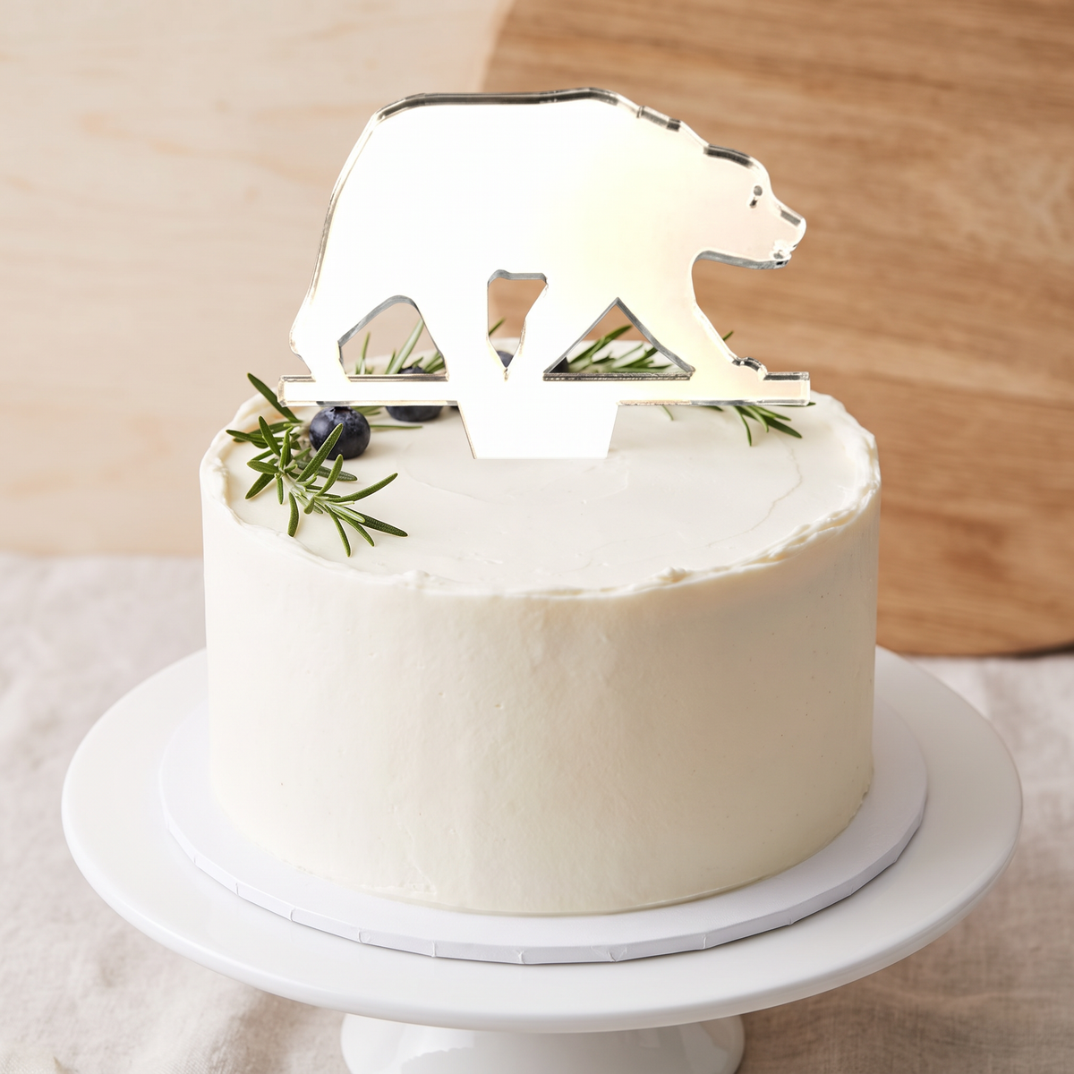 Grizzly Bear Figurine Cake Toppers for Wildlife Themed Parties