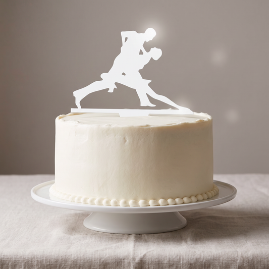 Eco-Friendly Latin Dancer Silhouette Cake Topper