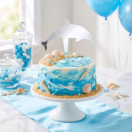 Dolphin Cake Topper Set for Ocean Theme Birthday Party