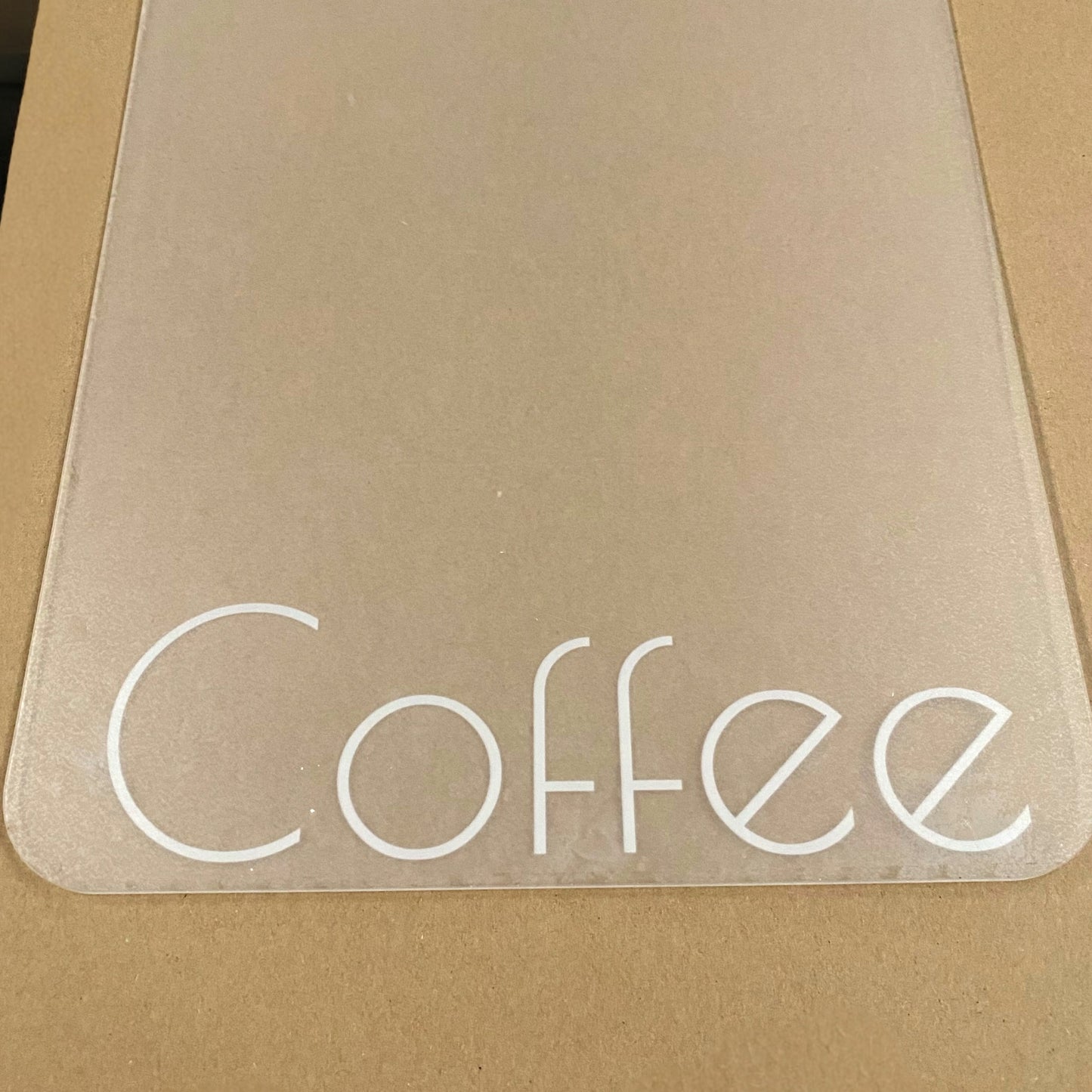 Clear Rectangular Worktop Savers “Coffee”