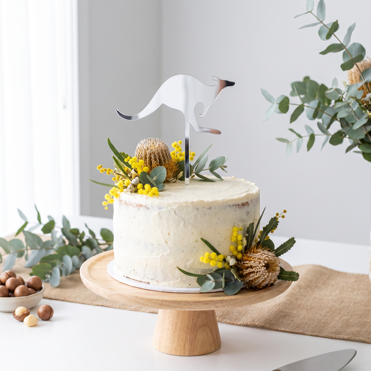 Kangaroo Cake Topper for Australian Themed Birthday Party Decor