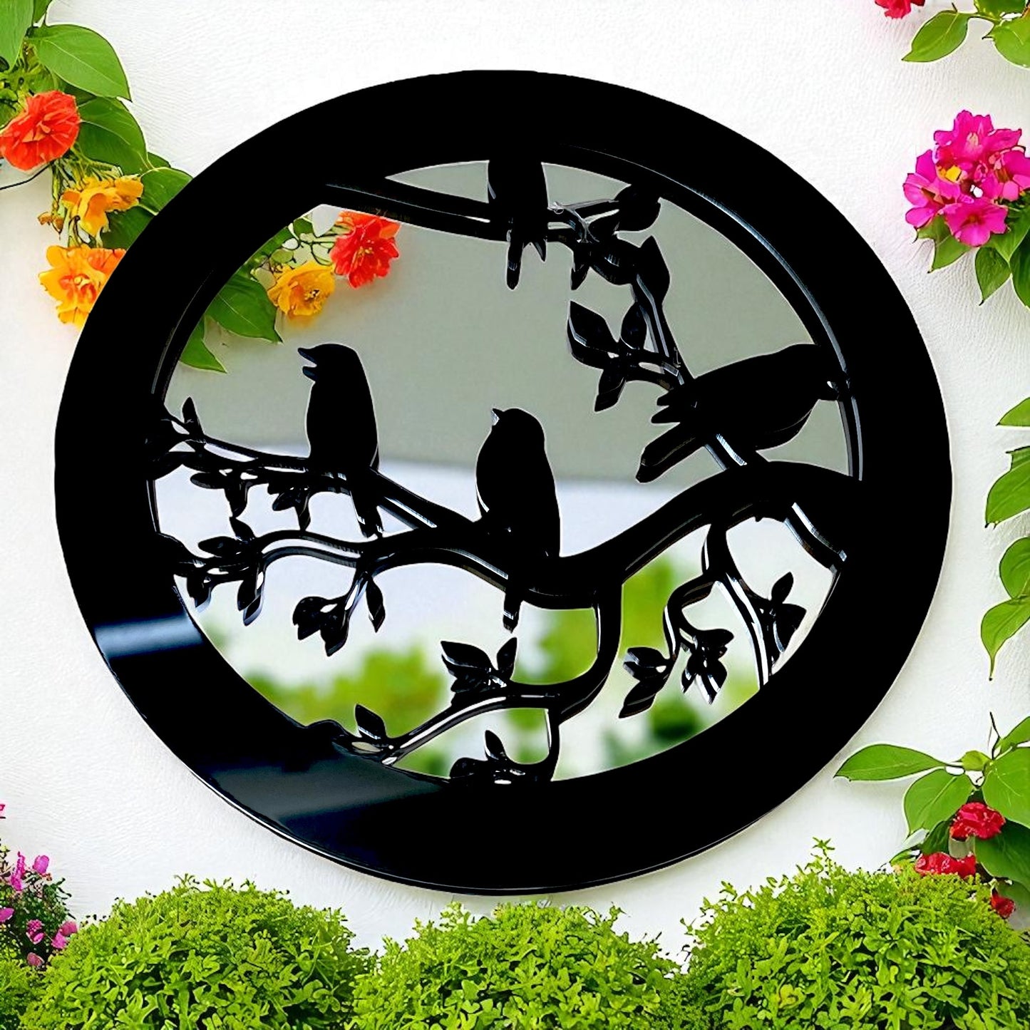 Birds Round Garden Mirror