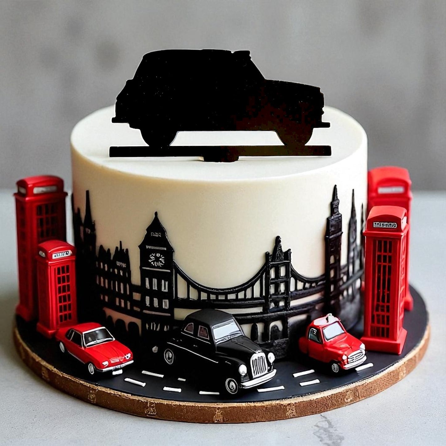 Black Taxi Cab Cake Toppers