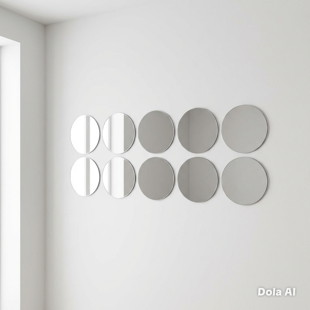 Circle Mirror Tiles, Custom Colours, Sizes - Pack of 10