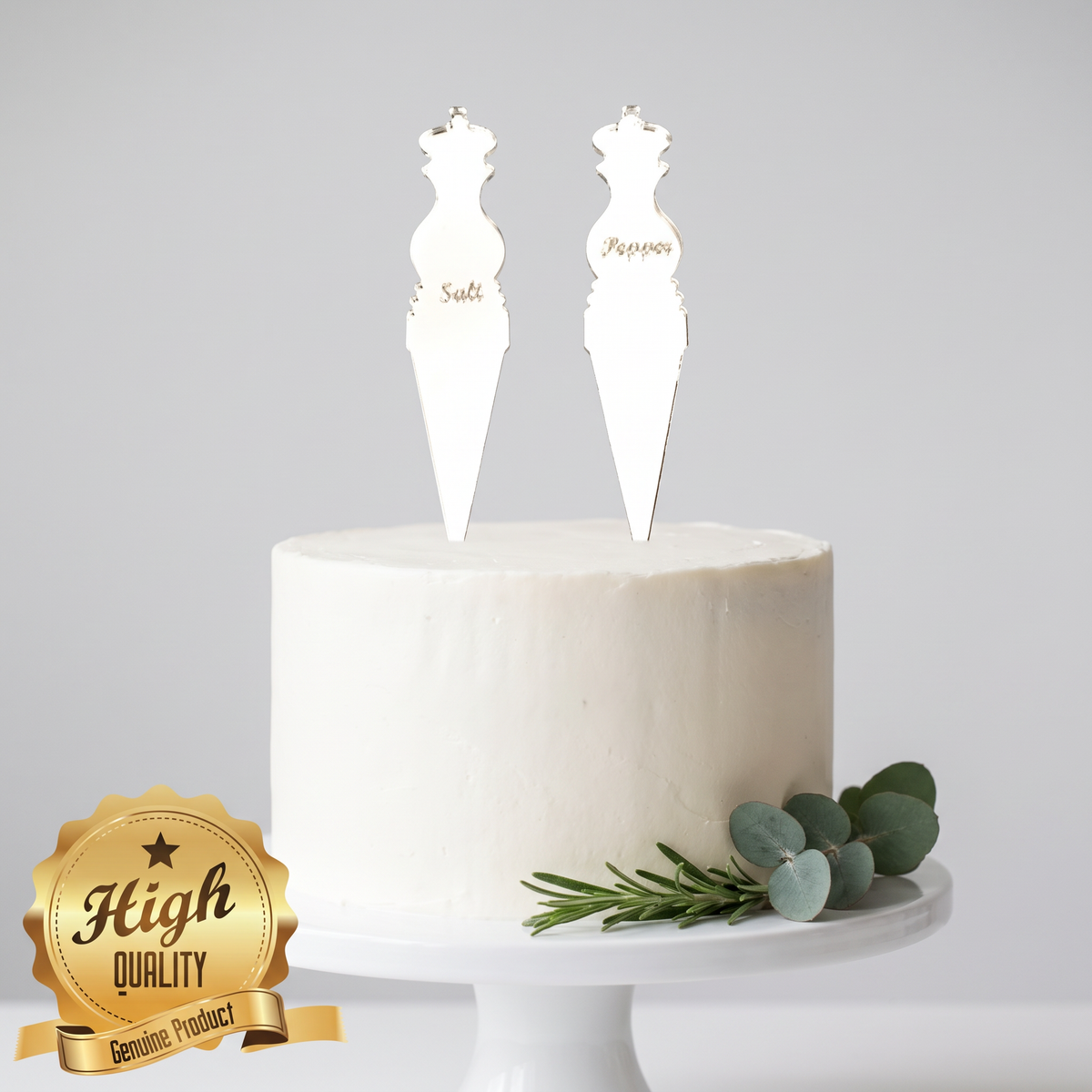 Custom Salt and Pepper Shaker Style Cake Topper