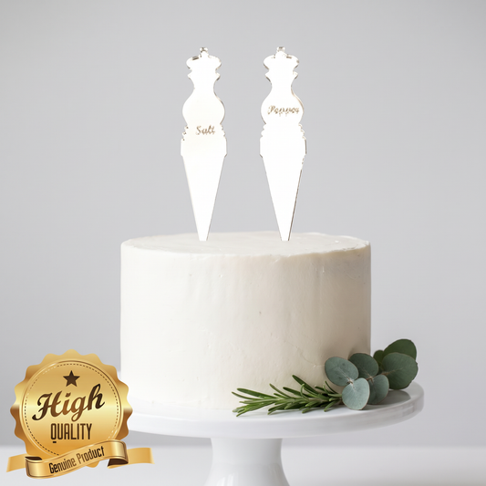 Custom Salt and Pepper Shaker Style Cake Topper