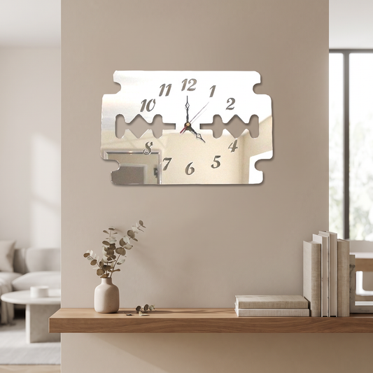 Razor Shaped Wall Clock - Modern Minimalist Decor