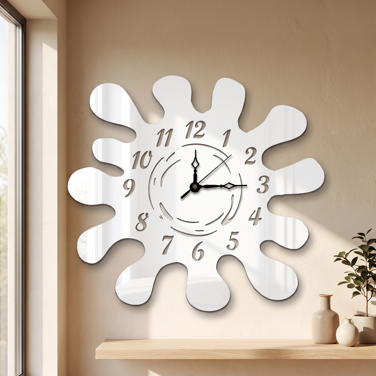 Splash-Shaped Wall Clock - Decorative Modern Clock