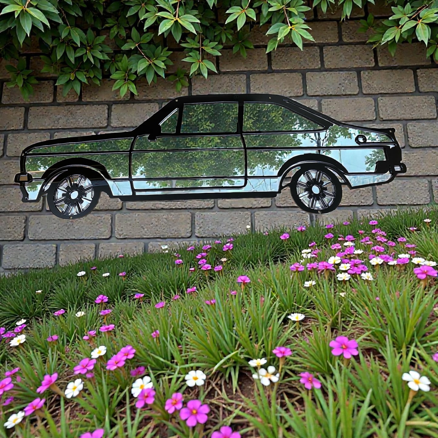 Custom Car, Framed Garden Mirror