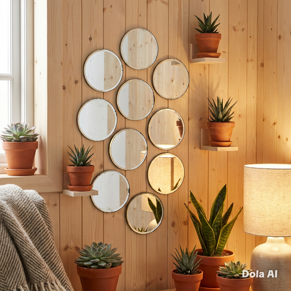 Circle Mirror Tiles, Custom Colours, Sizes - Pack of 10