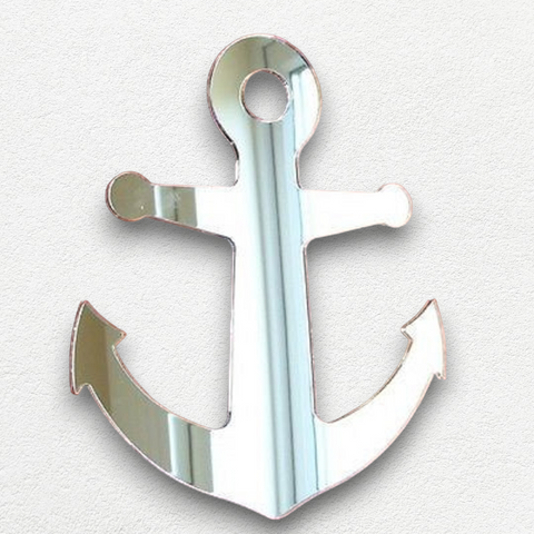 Anchor Shaped Acrylic Mirrors, Bespoke Sizes & Engraving Services