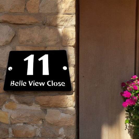 Numéro de maison rectangulaire et plaque de rue - Matt