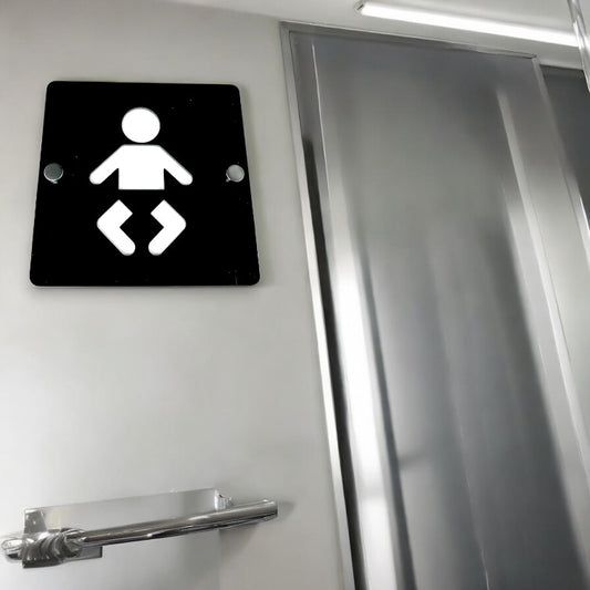 Panneaux ronds ou carrés pour tables à langer et toilettes - Couleurs et finitions bois personnalisées, libellés, tailles et formes personnalisés