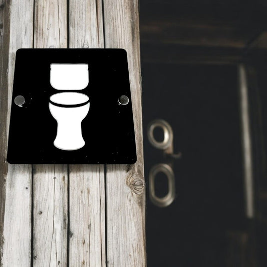 Panneaux de toilettes ronds ou carrés - Couleurs et finitions bois personnalisées, libellés, tailles et formes personnalisés