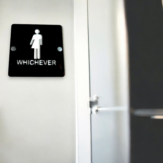 Panneaux de toilettes ronds ou carrés - Couleurs et finitions bois personnalisées, libellés, tailles et formes personnalisés