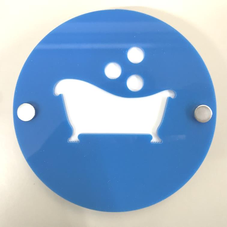 Bath & Bubbles Sign - Floating - Round