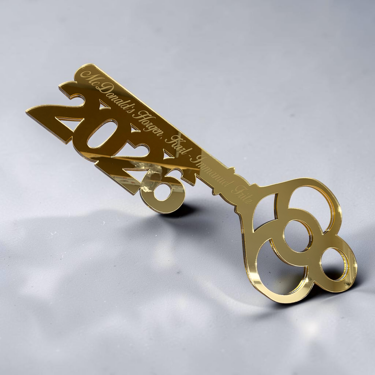 Celebration Award / Birthday Age or Retirement 3D Key presentation Stand Personalized Gift