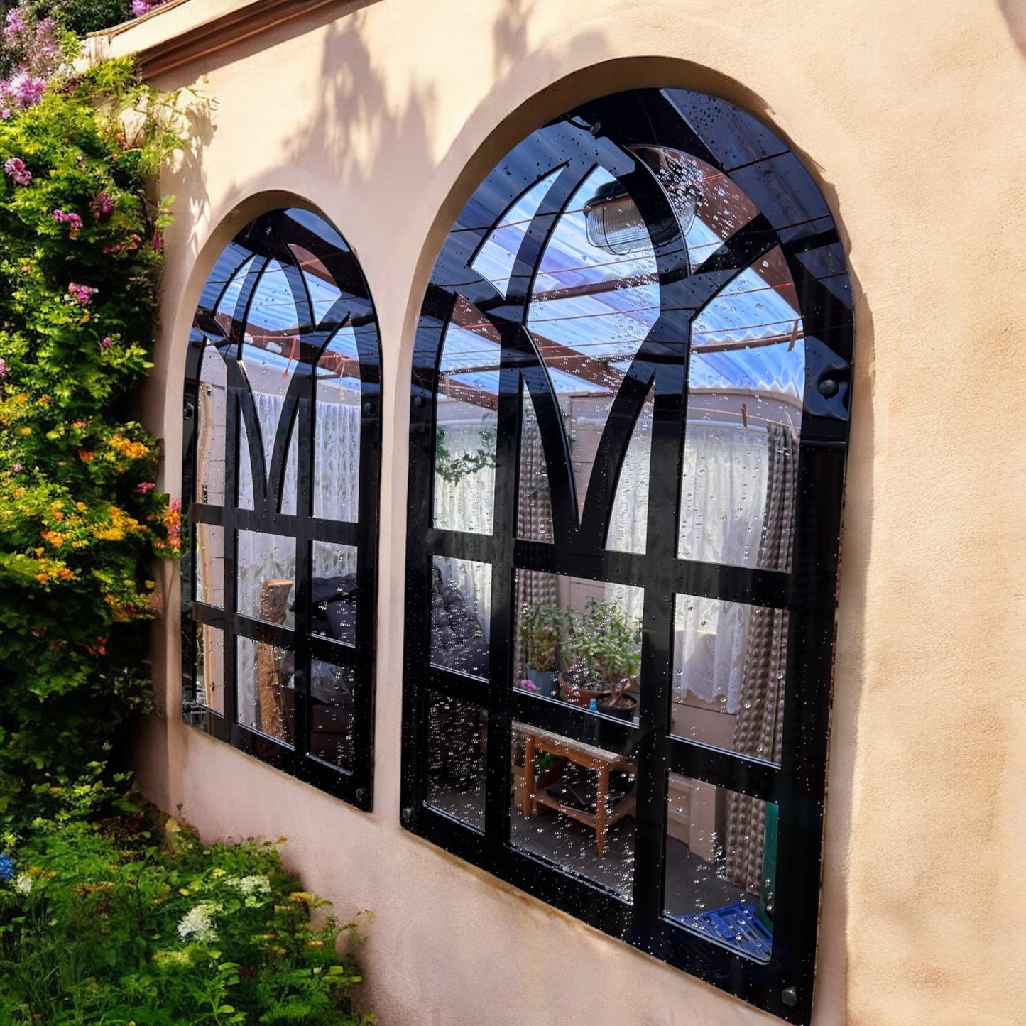 Pair of Victorian Arch Garden Mirrors