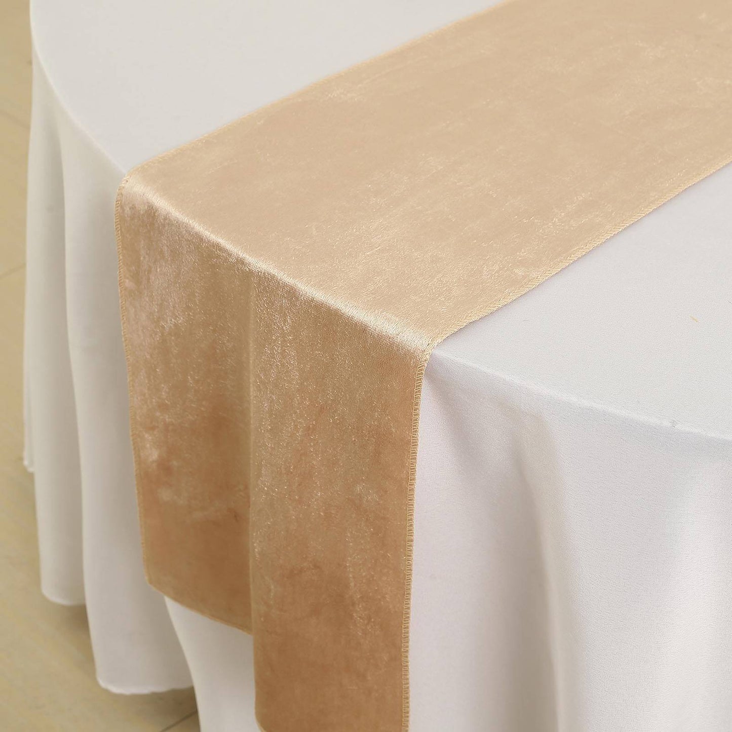 Champagne Gold Premium Velvet Satin Table Runner