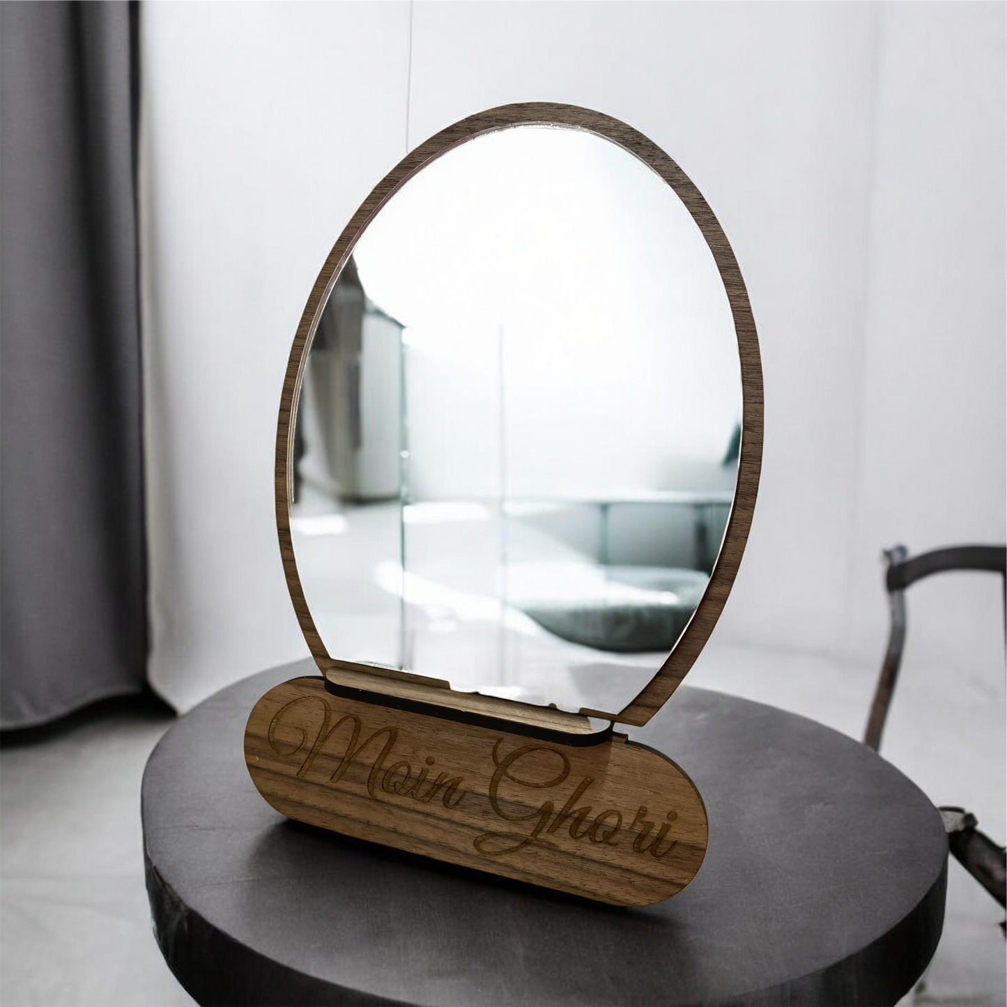 Oval Vanity Tabletop Mirror with Stand