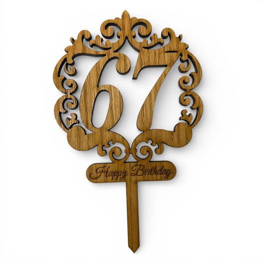 Celebration Age Happy Birthday Wooden Cake Toppers