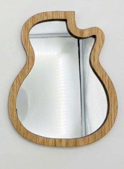Wood Framed Guitar Shaped Mirrors