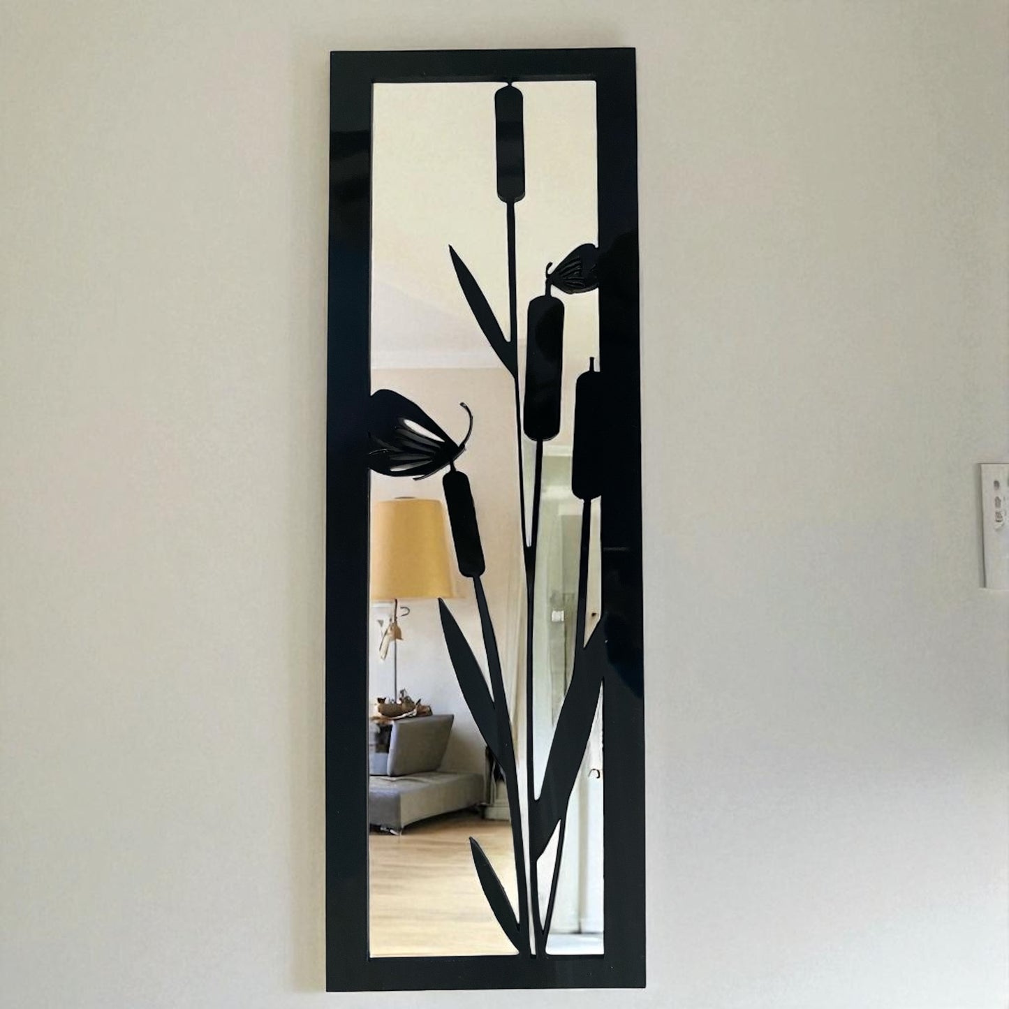 Bulrushes Rectangular Framed Garden Mirror