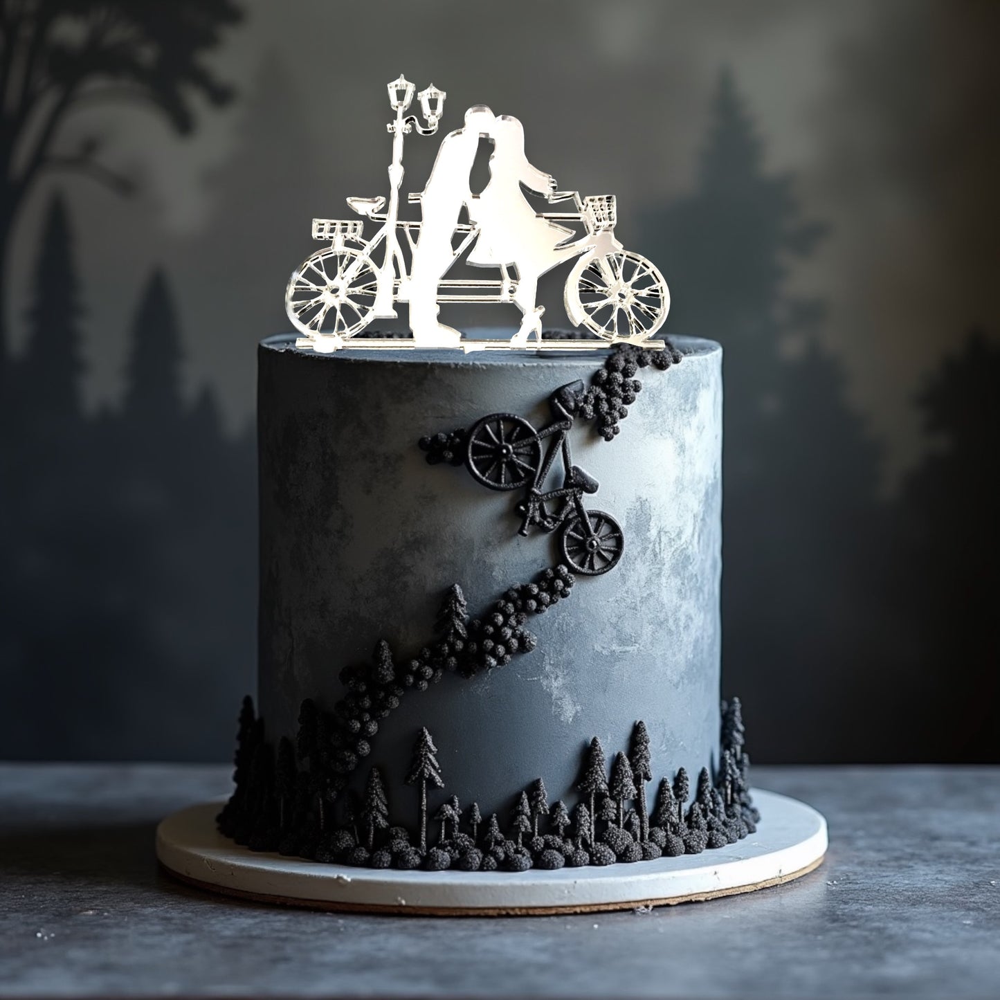 Bicycle Made for Two Engagement/Wedding Cake Toppers