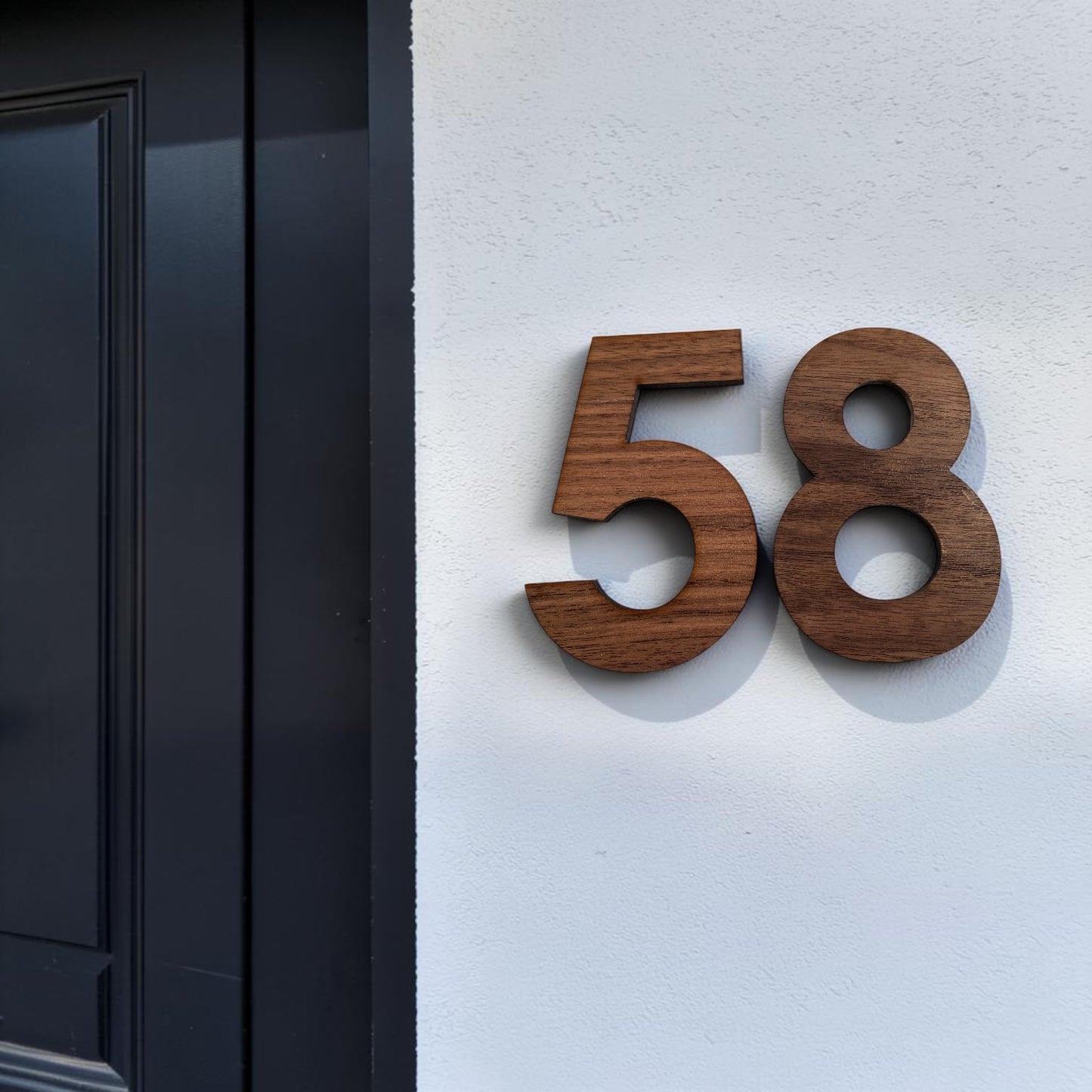 Wooden Floating House Letters & Numbers with fixings (Sold Per Digit) - Oak, Walnut or Cherry