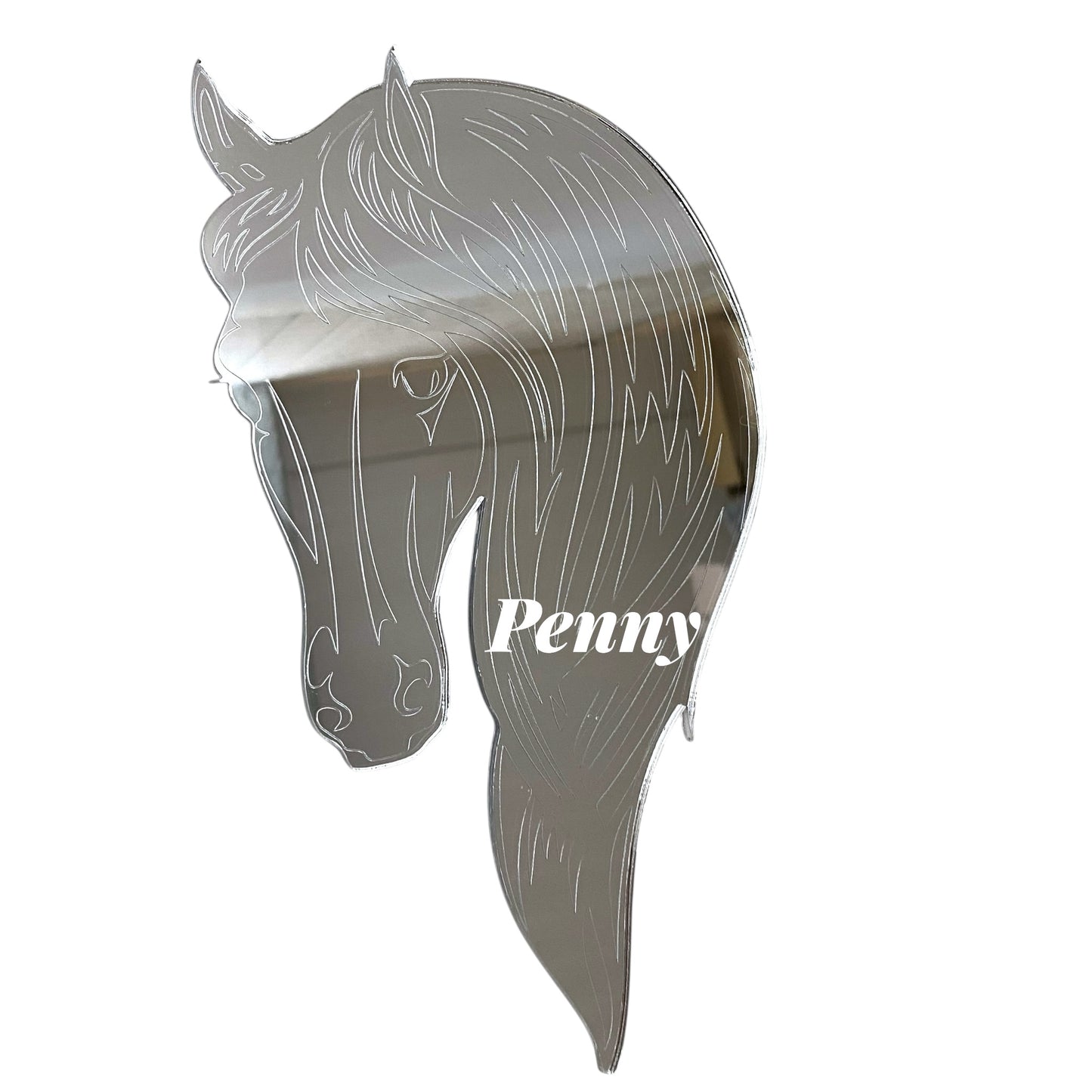 Etched Horse Head Mirror