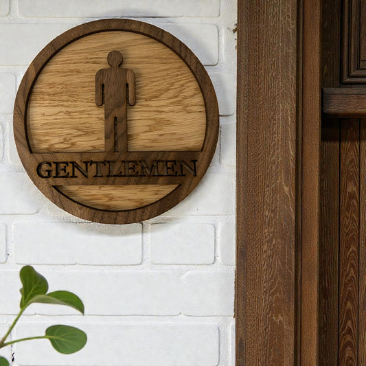 Wooden Gentlemen Toilet Signs