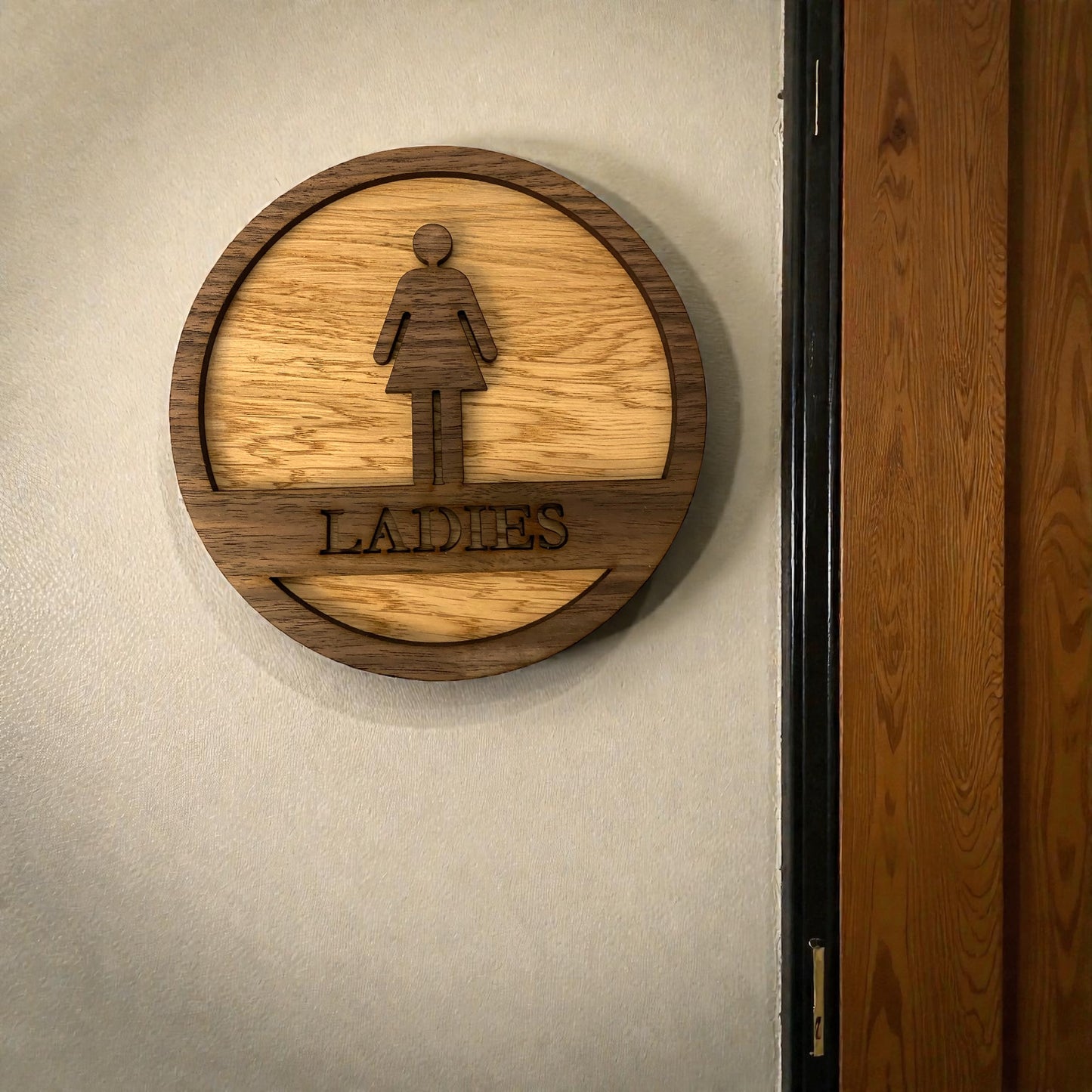 Wooden Ladies Toilet Signs