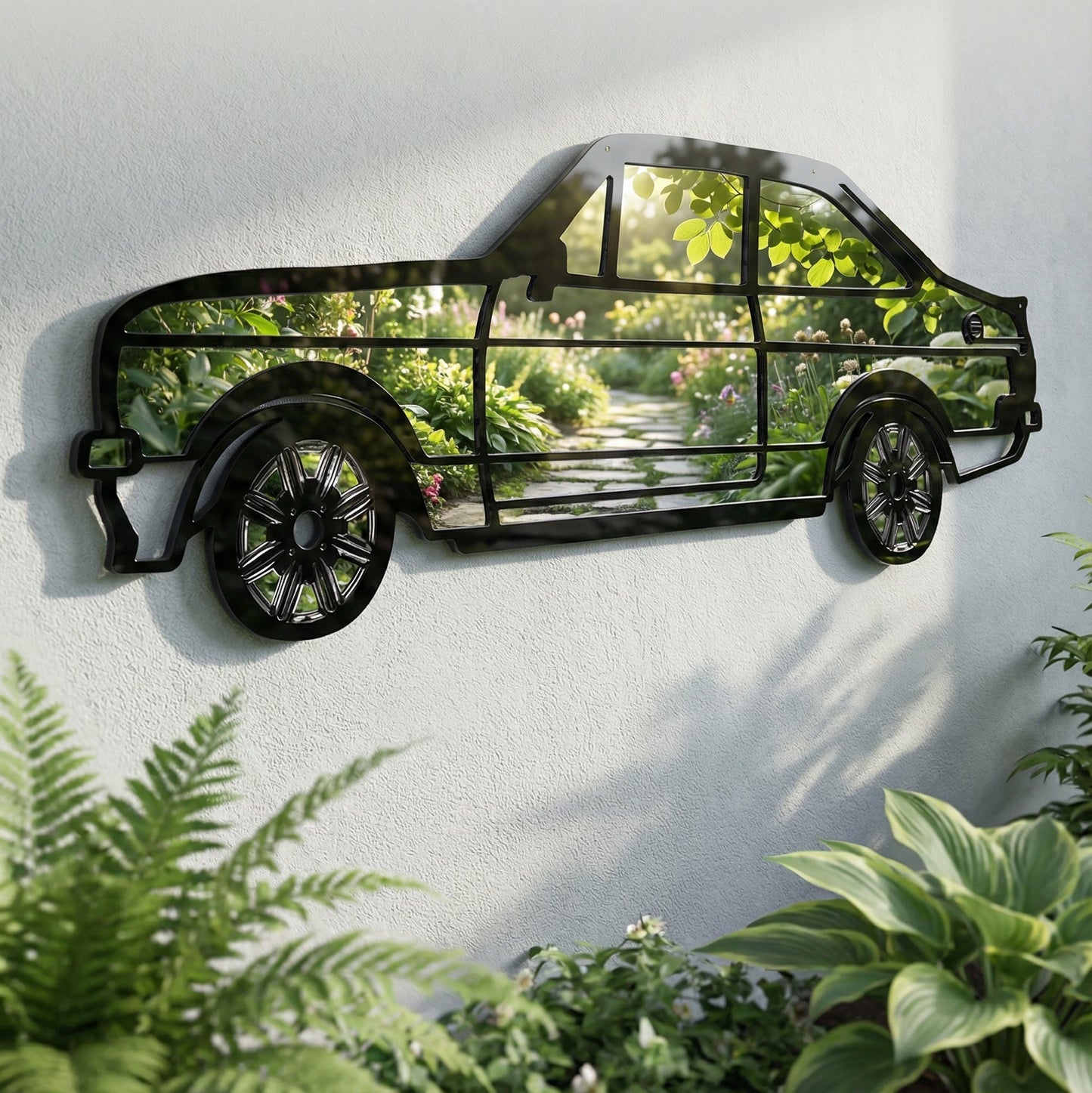 Custom Car, Framed Garden Mirror