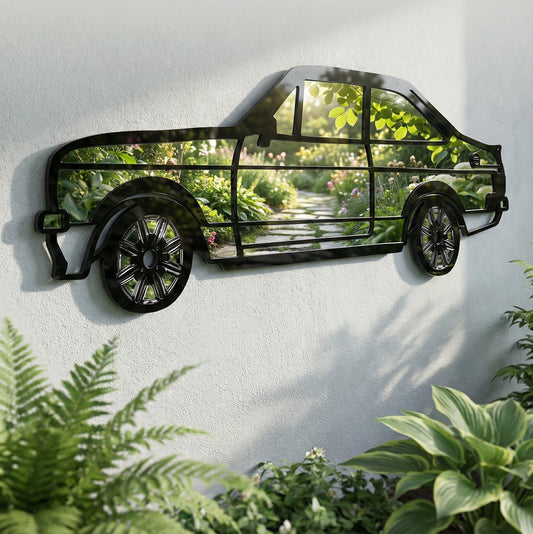 Custom Car, Framed Garden Mirror