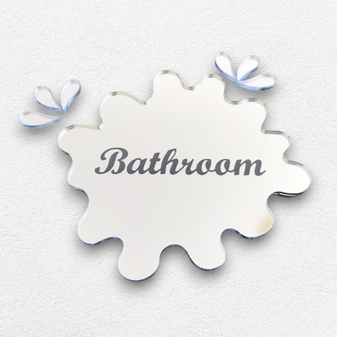 Engraved Bathroom Puddle & Splashes Mirrors, Bespoke Sizes