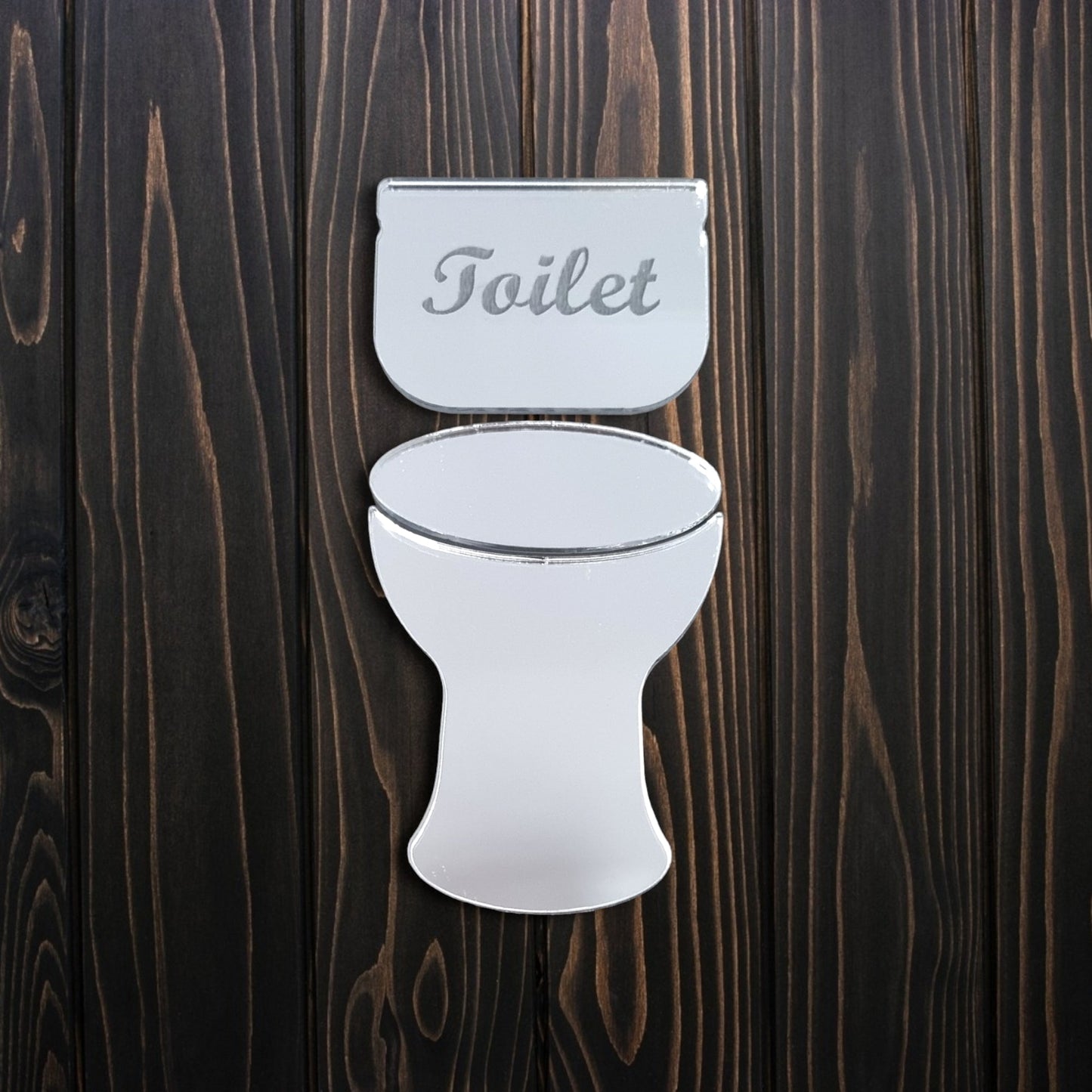 Toilet Sign - Engraved - Mirrored