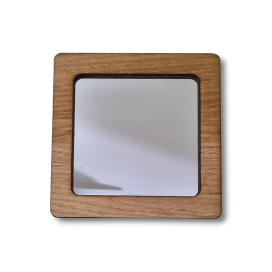 Wood Framed Square Mirror