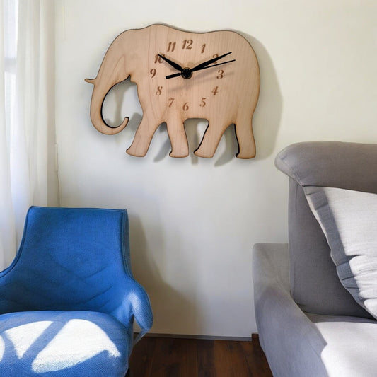 Elephant Clock - Wooden