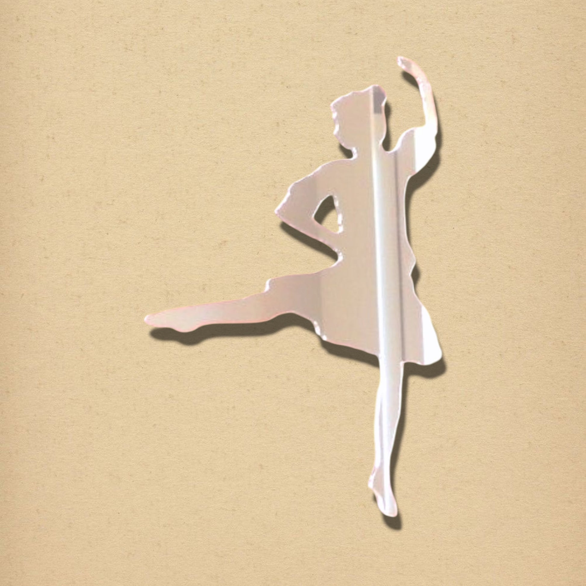 Reflective acrylic wall mirror in the shape of a Highland dancer.