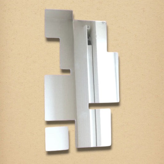 Square Collage Mirror composed of geometric mirrored panels arranged in an abstract asymmetric pattern.