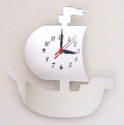 Pirate Ship Shaped Clocks - Many Colour Choices