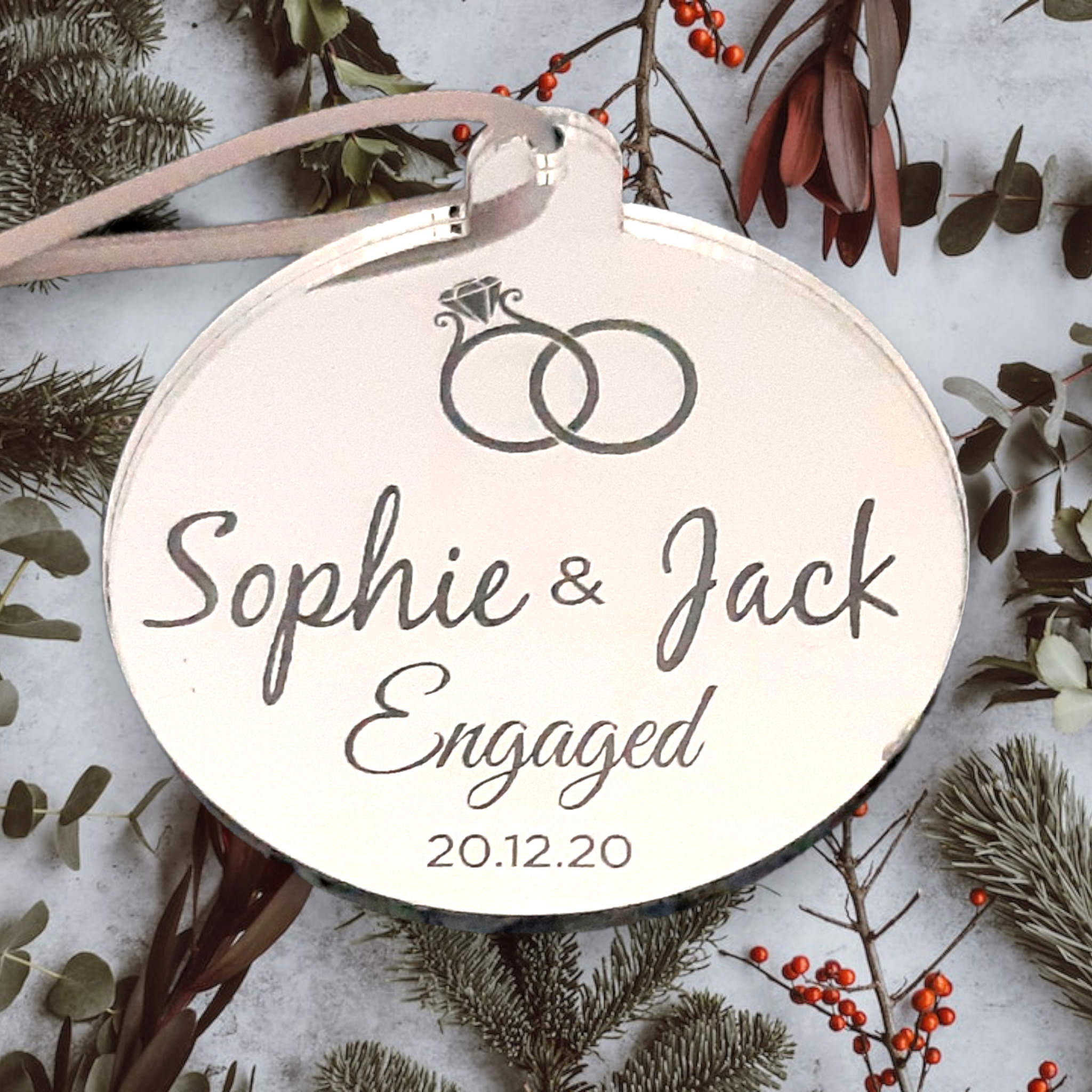 Engagement best sale tree decorations