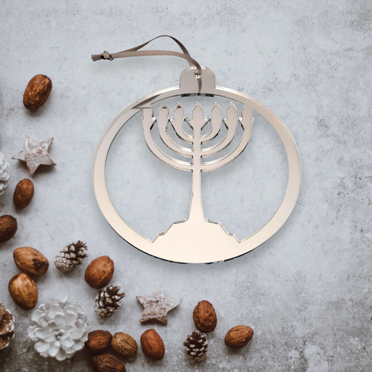 Décorations de Noël rondes Menorah, plusieurs couleurs, paquet de 10