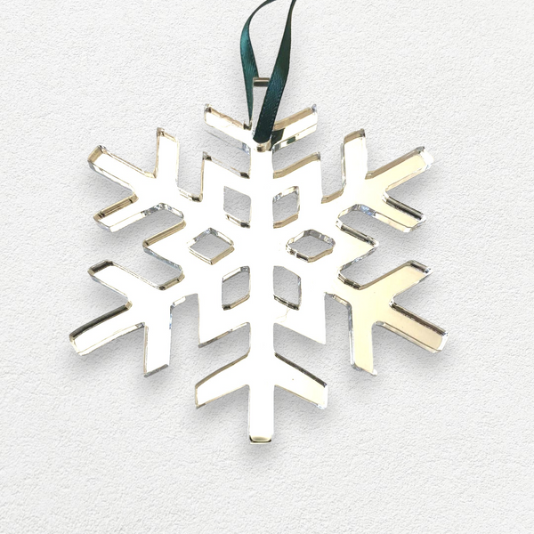 Crystal Snowflake Christmas Tree Decorations Packs of Ten, Many Colour Choices