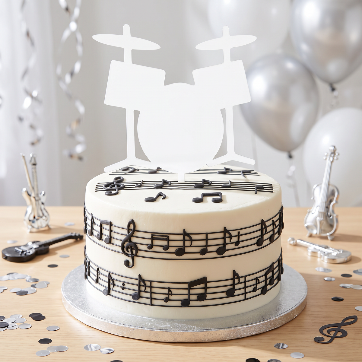 Custom Drum Kit Cake Topper for Music Themed Birthday Parties