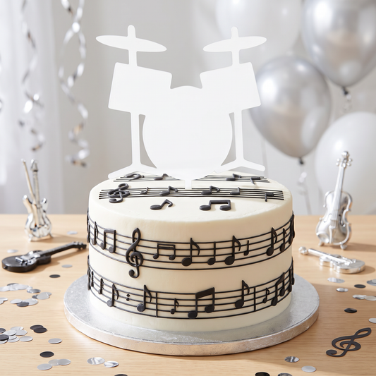 Custom Drum Kit Cake Topper for Music Themed Birthday Parties
