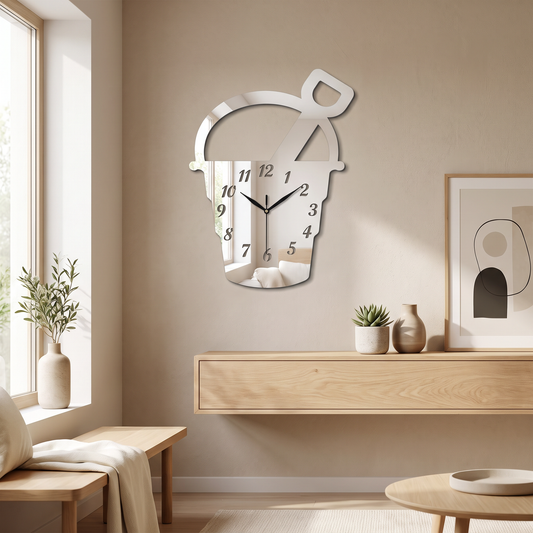 Bucket and Spade Shaped Wall Clock for Beach House Decor